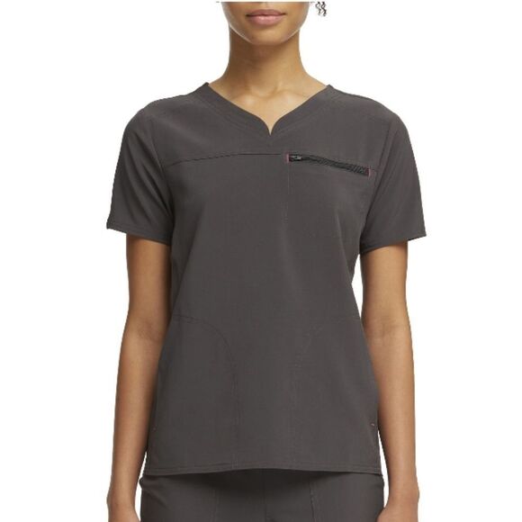 Women's Active Stretch V-Neck Seasonal Solid Tuck-In Scrub Top Shirt Size XS - Picture 1 of 5